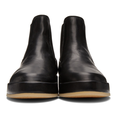 Shop Fear Of God Black Leather Wrapped Chelsea Boots In 1black