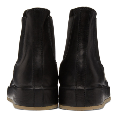 Shop Fear Of God Black Leather Wrapped Chelsea Boots In 1black