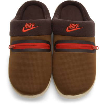 Shop Nike Brown  Burrow Sandals In Pecan/chile Red-brow