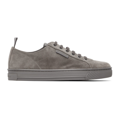 Shop Gianvito Rossi Grey Suede Low Sneakers In Grey+grey