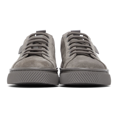 Shop Gianvito Rossi Grey Suede Low Sneakers In Grey+grey