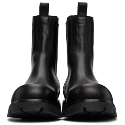 Shop Jil Sander Black Stud Chelsea Boots In 001 Black