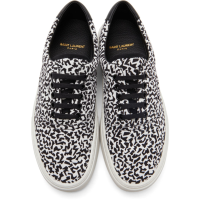 Shop Saint Laurent Black & White Venice Low Sneakers In 9074 Bianco Nero/bla