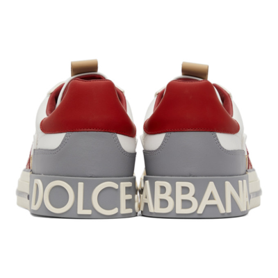 Shop Dolce & Gabbana Custom 2.zero Calfskin Low-top Sneakers In 8k703 Spiaggia/beige