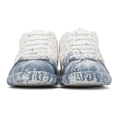 Shop Maison Margiela White Paint Drop Replica Sneakers In H8868 White/ Variant