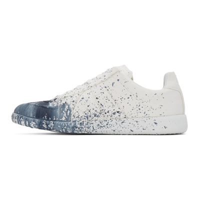 Shop Maison Margiela White Paint Drop Replica Sneakers In H8868 White/ Variant