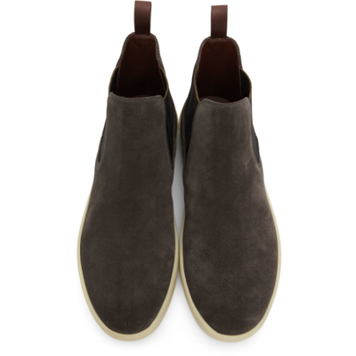 Shop Loro Piana Grey Suede Ultimate Walk Beatle Boots In Md84 Warm G