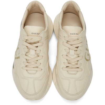 Shop Gucci Off-white Rhyton Sneakers In 9522 Ivoire