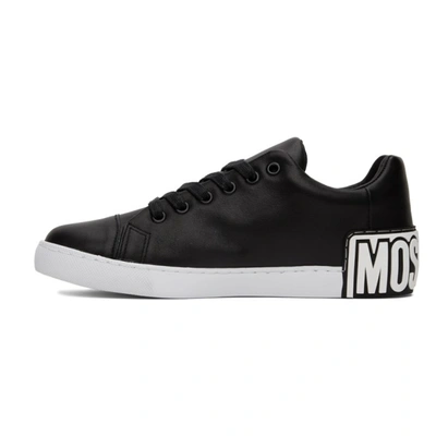 Shop Moschino Black Logo Heel Low Sneakers In 000 Nero