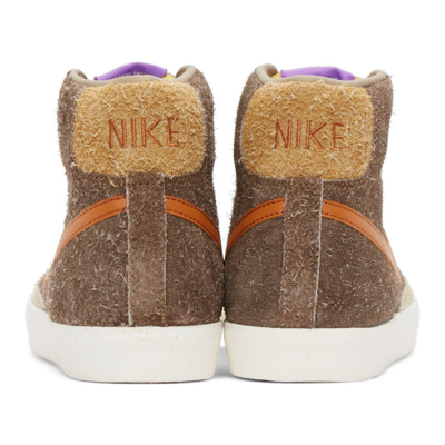 Shop Nike Brown Blazer Mid '77 Premium Sneakers In Dark Chocolate/cider