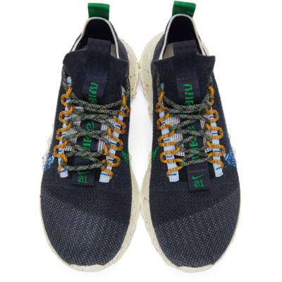 Shop Nike Navy Space Hippie 01 Sneakers In Obsidian/signal Blue