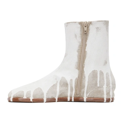 Shop Maison Margiela Off-white Bianchetto Flat Tabi Boots In H8545 White