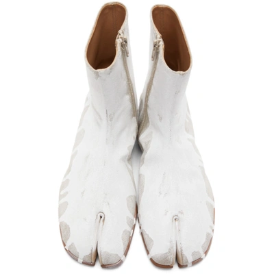 Shop Maison Margiela Off-white Bianchetto Flat Tabi Boots In H8545 White