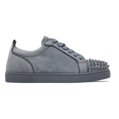 Shop Christian Louboutin Grey Louis Junior Spikes Orlato Sneakers In Islande/islande Mat