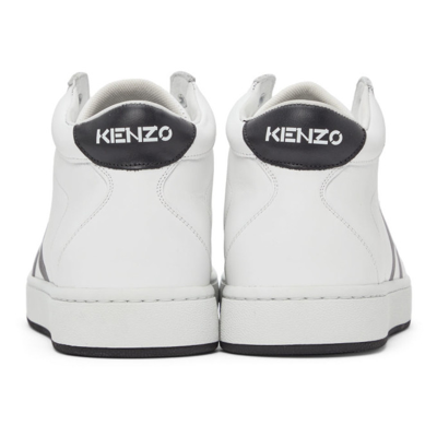 Shop Kenzo White K Logo Kourt Hi Sneakers In 01 - White