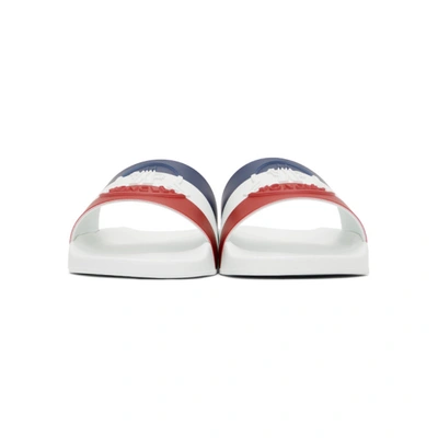 Shop Moncler White Basile Slides