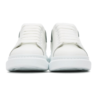 Shop Alexander Mcqueen White & Green Croc Oversized Sneakers In 9448 White/da.fores.