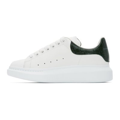 Shop Alexander Mcqueen White & Green Croc Oversized Sneakers In 9448 White/da.fores.