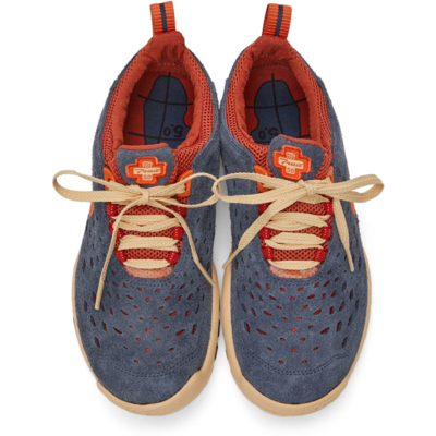 Shop Nike Navy & Orange Free Run Trail Sneakers In 400 Thunder Blue/ora