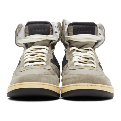 Rhude Rhecess Hi Top Sneaker Grey And Black In Grey/black0553