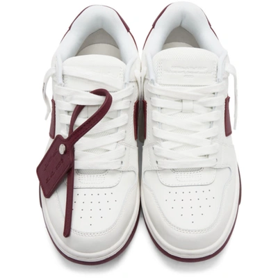 Shop Off-white White & Burgundy Out Of Office Sneakers In White Violet
