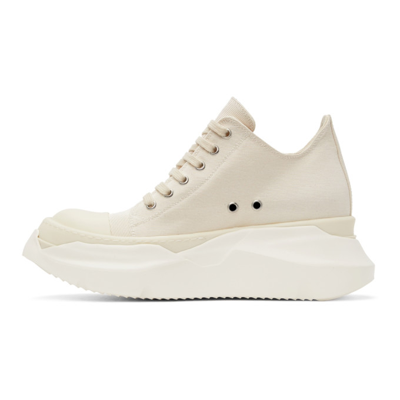 Rick Owens Drkshdw Off White Leather Abstract Sneakers In Black