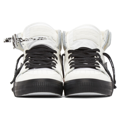 Shop Off-white White & Black High Top Vulcanized Leather Sneakers