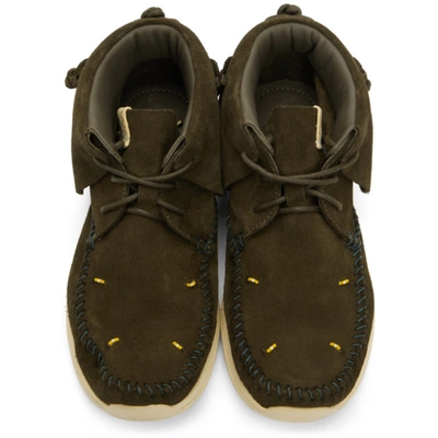 Shop Visvim Suede Fbt Lhamo-folk Sneakers In Olive