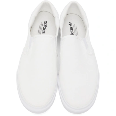 Shop Adidas Originals White Court Rallye Slip Sneakers