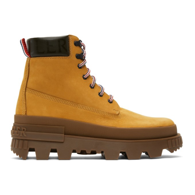 Shop Moncler Tan Mon Corp Boots In 270 Oatmeal