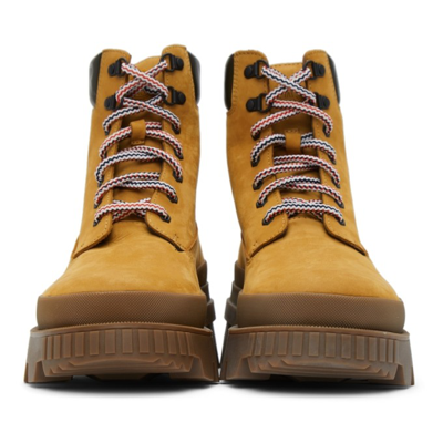 Shop Moncler Tan Mon Corp Boots In 270 Oatmeal