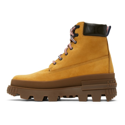 Shop Moncler Tan Mon Corp Boots In 270 Oatmeal