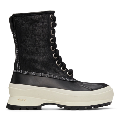 Shop Jil Sander Black Deerskin Hiking Boots In 001 Black