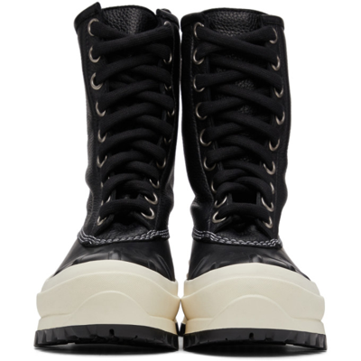 Shop Jil Sander Black Deerskin Hiking Boots In 001 Black