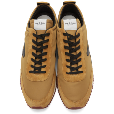 Shop Rag & Bone Tan Retro Runner Sneakers In Mustard