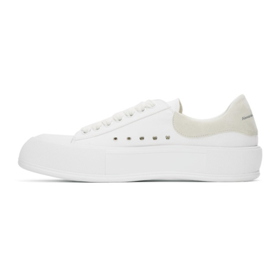 Shop Alexander Mcqueen White Deck Lace-up Plimsoll In 9000 White/white/whi