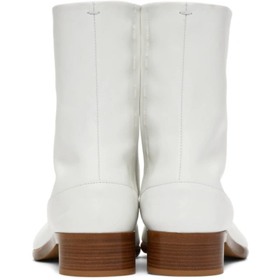 Shop Maison Margiela White Tabi Ankle Boot In H8554 White / Natura
