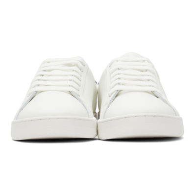 Shop Palm Angels White New Tennis Sneakers In White Black