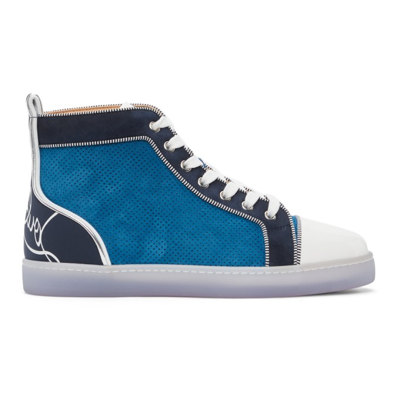 Christian Louboutin Fun Louis Suede Patent Sneaker In Blue | ModeSens