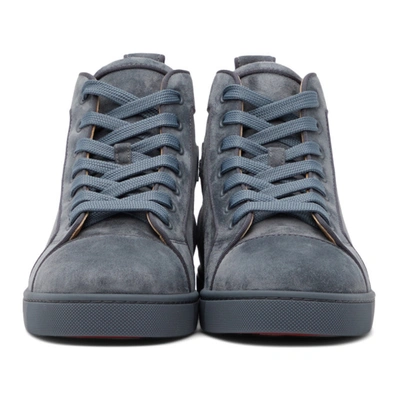 Christian Louboutin Louis Orlato Grosgrain-trimmed Suede High-Top Sneakers - Men - Gray Suede Shoes - EU 42.5