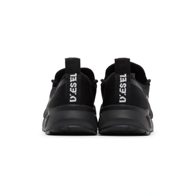 Shop Diesel Black Knit S-kby Stripe Sneakers In T8013 Black