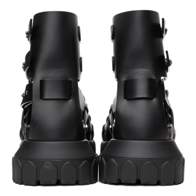 Shop Rick Owens Black Hiking Tractor Sandals In 99 Black