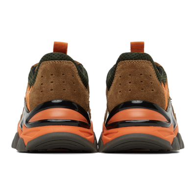 Shop Moncler Kids Khaki & Orange Leave No Trace Sneakers In 280 Orange