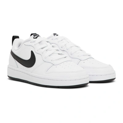 Shop Nike Kids White & Black Court Borough Low 2 Big Kids Sneakers In White/black