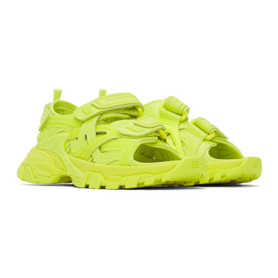 Shop Balenciaga Kids Yellow Track Sandals In 7801 Yellow Fluo