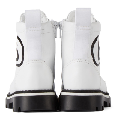 Shop Mm6 Maison Margiela Kids White Logo Boots In 2 White