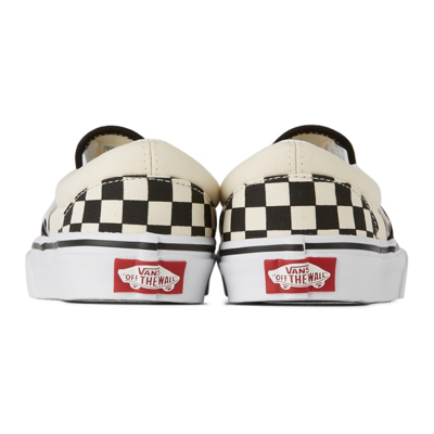 Shop Vans Kids Black & Off-white Checkerboard Classic Slip-on Sneakers