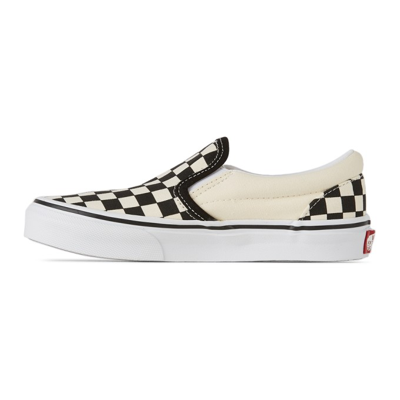 Shop Vans Kids Black & Off-white Checkerboard Classic Slip-on Sneakers