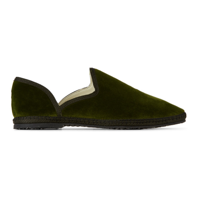 Shop The Row Kids Friulane Slippers In Forest Green