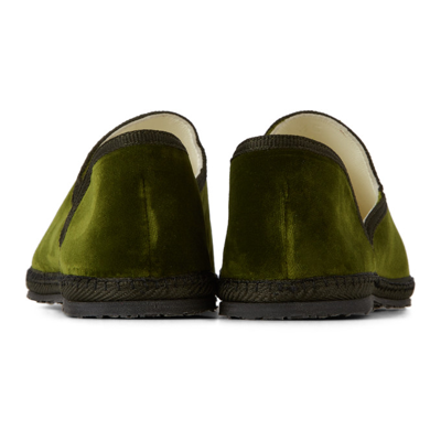 Shop The Row Kids Friulane Slippers In Forest Green